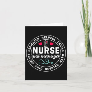 Nurse Unit Manager Appreciation Heart Stethoscope Card