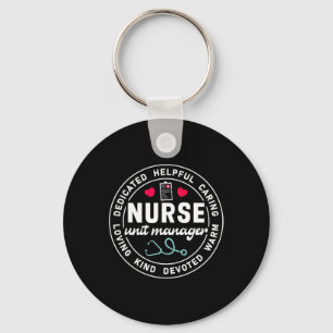 Nurse Unit Manager Appreciation Heart Stethoscope Key Ring