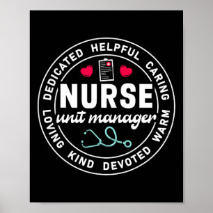 Nurse Unit Manager Appreciation Heart Stethoscope  Poster