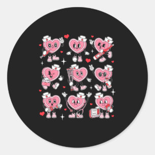 Nurse Valentine Candy Heart Er Icu Nicu Rn Nurses  Classic Round Sticker
