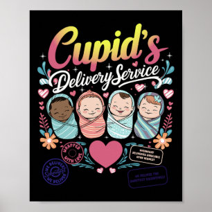 Nurse Valentine Cupid's Delivery Service Labor And Poster