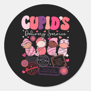 Nurse Valentine Cupid's Delivery Service Labour An Classic Round Sticker