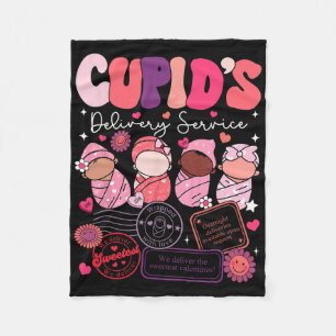 Nurse Valentine Cupid's Delivery Service Labour An Fleece Blanket