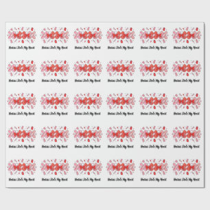Nurse Valentine XOXO Bandage Stethoscope Medical Wrapping Paper