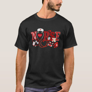 Nurse Valentine's Day 2023 Stethoscope Nurses Wome T-Shirt