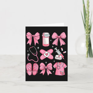 Nurse Valentines Day Coquette Bow Valentine Nurse Card