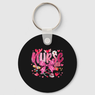 Nurse Valentines Day Cute Coquette Stethoscope Nur Key Ring
