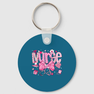 Nurse Valentine's Day Heart Stethoscope Er Icu Nic Key Ring