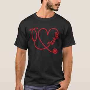 Nurse Valentine's Day Love Stethoscope Nurse Life T-Shirt
