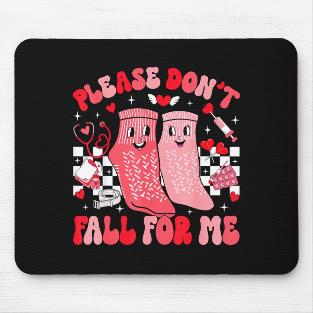 Nurse Valentines Day Non Slip Socks Please Don't F Mouse Mat (Front)