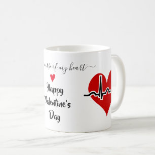 Nurse Valentines Day red heartbeat pulse Coffee Mug