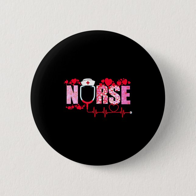 Nurse Valentines Day Valentine Er Icu Nicu Rn Nurs 6 Cm Round Badge (Front)