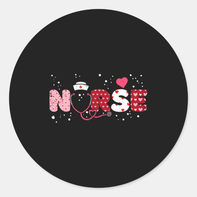 Nurse Valentines Day Valentine Er Icu Nicu Rn Nurs Classic Round Sticker (Front)