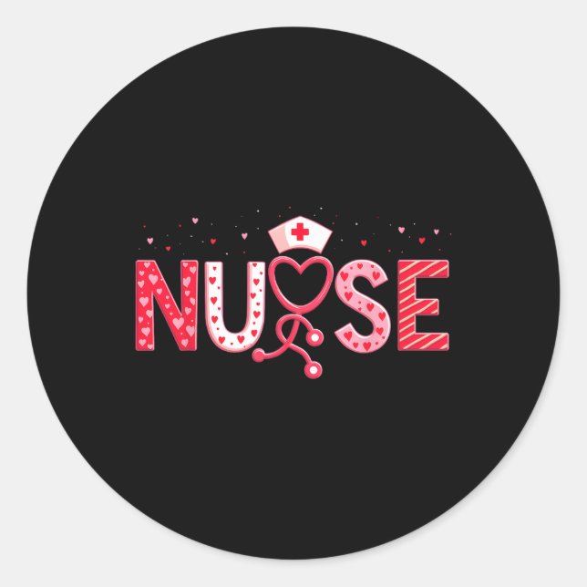 Nurse Valentines Day Valentine Er Icu Nicu Rn Nurs Classic Round Sticker (Front)