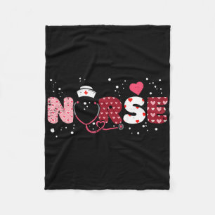 Nurse Valentines Day Valentine Er Icu Nicu Rn Nurs Fleece Blanket