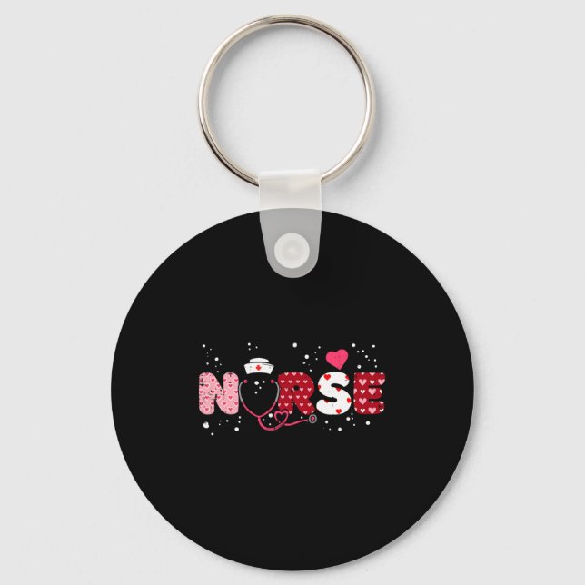 Nurse Valentines Day Valentine Er Icu Nicu Rn Nurs Key Ring (Front)