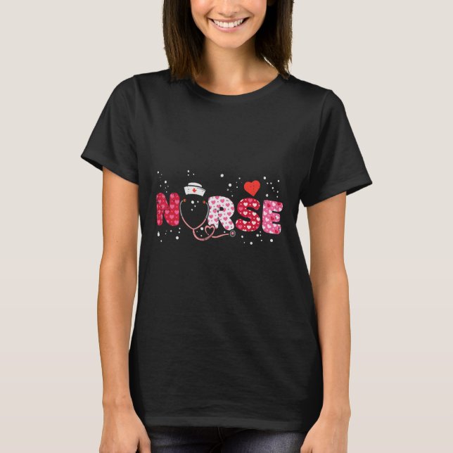 Nurse Valentines Day Valentine Scrub Top Women Scr (Front)