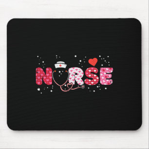 Nurse Valentines Day Valentine Scrub Top Women Scr Mouse Mat