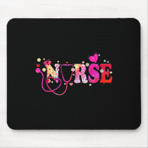 Nurse Valentines Day Valentine Scrub Top Women Scr Mouse Mat