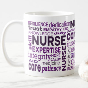 Nurse Values Purple Typography Appreciation Coffee Mug