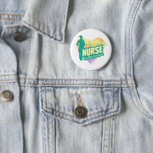 Nurse Vintage Design with Heartbeat Motif 6 Cm Round Badge