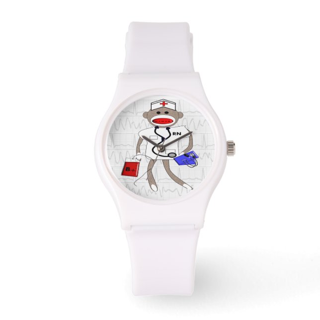 Nurse Watch Sock Monkey Design (Front)