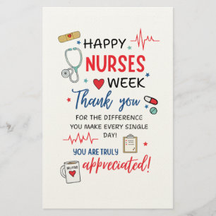 Nurse Week Sign Printable Appreciation Nurse Thank Stationery