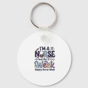 Nurse Week Vintage Typography Shirt Design_1 Key Ring