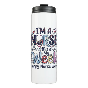Nurse Week Vintage Typography Shirt Design_1 Thermal Tumbler