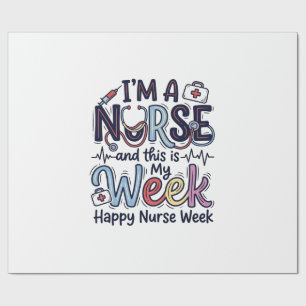 Nurse Week Vintage Typography Shirt Design_1 Wrapping Paper