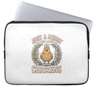 Nurse Who Loves Chickens Vintage Shirt Design_1 Laptop Sleeve