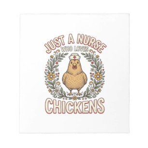 Nurse Who Loves Chickens Vintage Shirt Design_1 Notepad