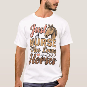 Nurse Who Loves Horses Vintage Engraving Shirt Des