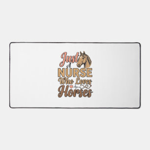 Nurse Who Loves Horses Vintage Engraving Shirt Des Desk Mat