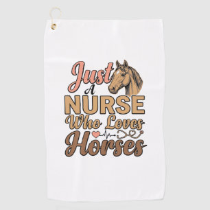 Nurse Who Loves Horses Vintage Engraving Shirt Des Golf Towel