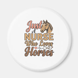 Nurse Who Loves Horses Vintage Engraving Shirt Des Magnet
