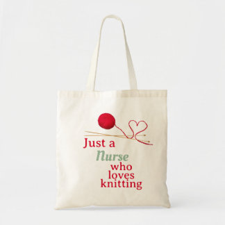 Nurse Who Loves Knitting Yarn Heart Design Tote Bag