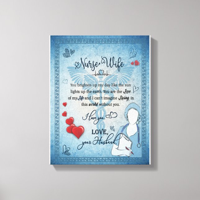 Nurse Wife Gift | Letter To Wife From Husband Canvas Print (Front)