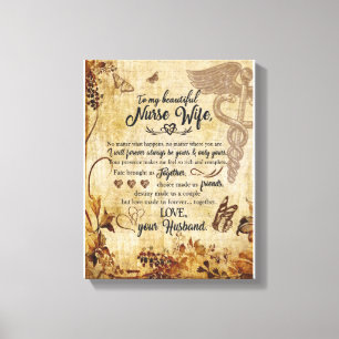 Nurse Wife Gifts   Letter To My Beautiful Wife Canvas Print