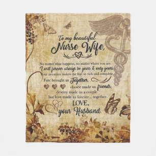 Nurse Wife Gifts Letter To My Beautiful Wife Fleece Blanket