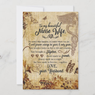 Nurse Wife Gifts   Letter To My Beautiful Wife Holiday Card