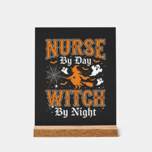 Nurse Witch Halloween Design (2) Acrylic Sign