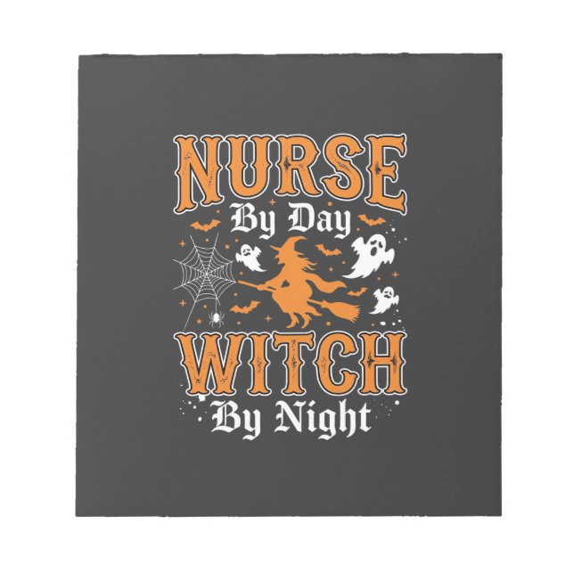 Nurse Witch Halloween Design (2) Notepad (Front)
