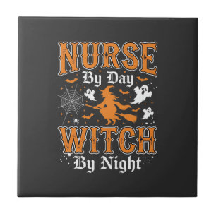 Nurse Witch Halloween Design (2) Tile