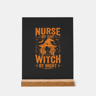 Nurse Witch Halloween Design Acrylic Sign