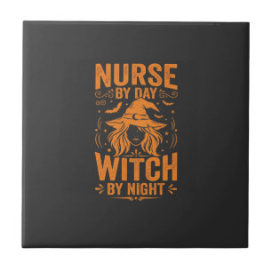 Nurse Witch Halloween Design Tile