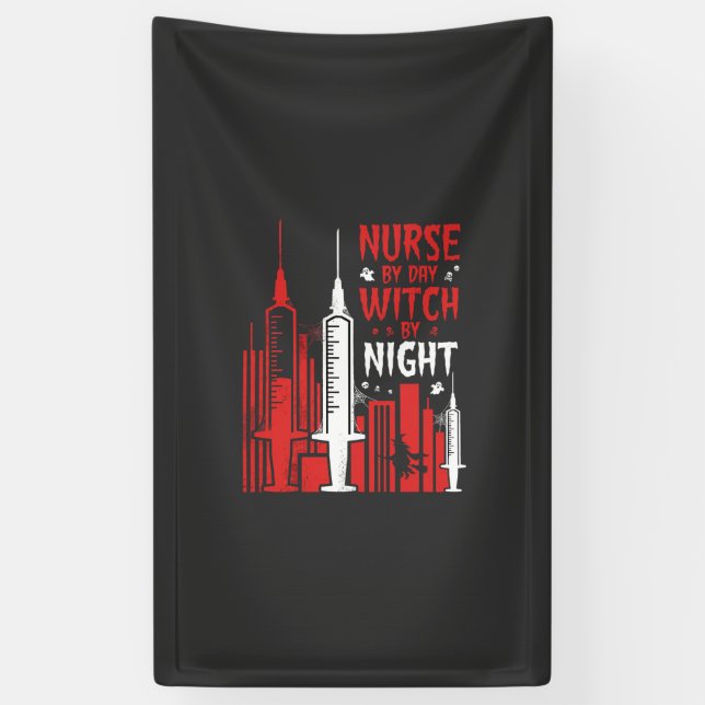 Nurse Witch Halloween Skyline Design_1 Banner (Vertical)