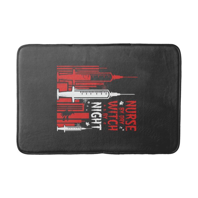 Nurse Witch Halloween Skyline Design_1 Bath Mat (Front)