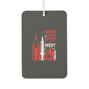 Nurse Witch Halloween Skyline Design_1 Car Air Freshener