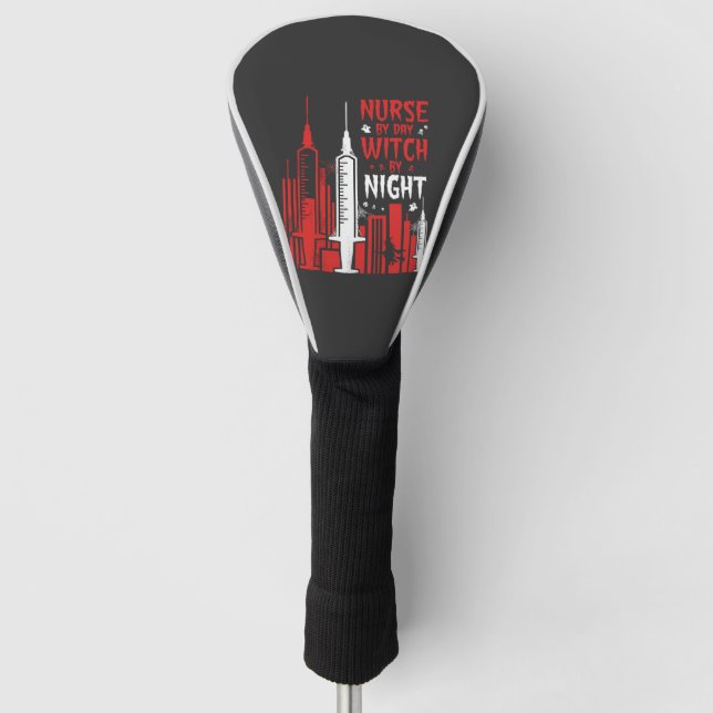 Nurse Witch Halloween Skyline Design_1 Golf Head Cover (Front)